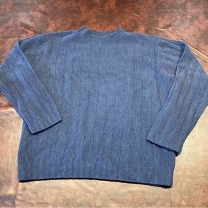 Dark Blue Super Soft Knit Mock Neck Sweater
